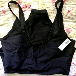 Old Navy L Tall Ribbed Black One piece swim suit